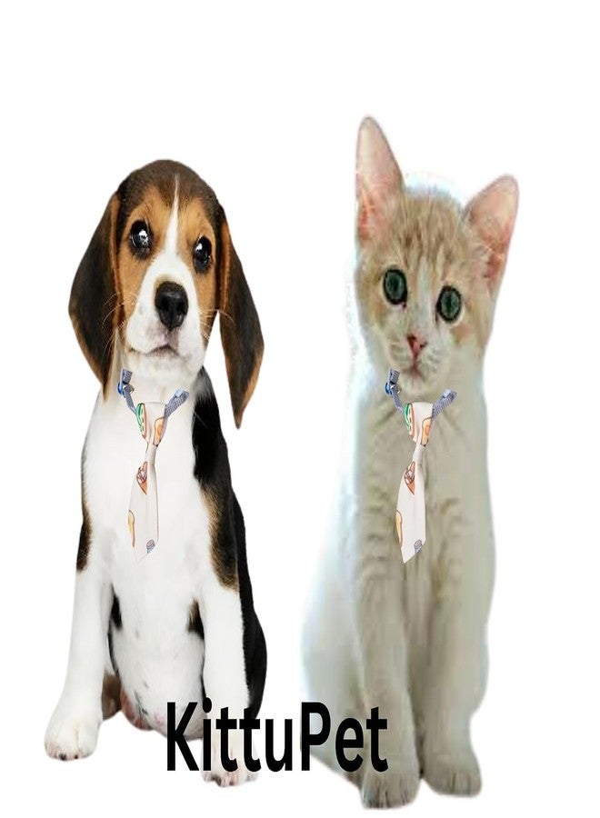 KittuPet Dog Neck tie, Unique Dog Collar, Unique cat Collar, Breakaway Buckle (Cream, Printed Design) - Image 4